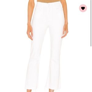 Like New, MOTHER The Hustler Ankle Fray Crop Jeans White Sz 27